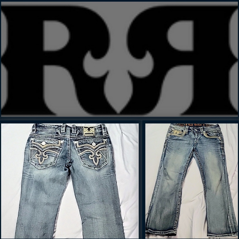Rock Revival Blue Bootcut Jeans Brayen Style